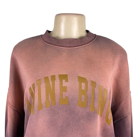 Anine Bing Womens Pink Ombre Sweatshirt Graphic Casual Crewneck Sz M - Picture 4 of 11